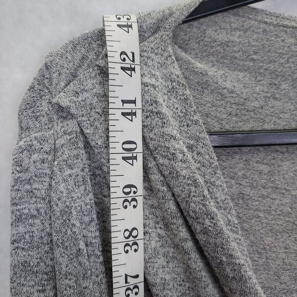 Wilfred Free Aritzia Klum Faux Wrap Dress M Heather Grey Long Sleeve Ruched Midi - Picture 12 of 13